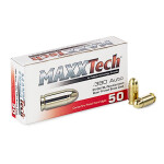 50 Rounds of .380 ACP Ammo by MAXXTech - 95gr FMJ