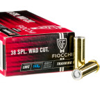 50 Rounds of .38 Spl Ammo by Fiocchi - 148gr Lead Wadcutter