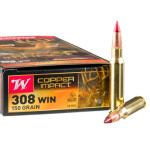 20 Rounds of .308 Win Ammo by Winchester Copper Impact - 150gr Copper Extreme Point
