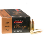 50 Rounds of .25 ACP Ammo by PMC - 50gr FMJ