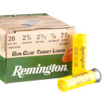 25 Rounds of 20ga Ammo by Remington Gun Club Target Load - 2-3/4" 7/8 ounce #7 1/2 shot