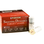 25 Rounds of 12ga Ammo by Fiocchi - 2-3/4" 1 1/8 ounce #8 shot