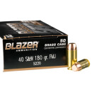 1000 Rounds of .40 S&W Ammo by Blazer Brass - 180gr FMJ