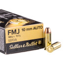 1000 Rounds of 10mm Ammo by Sellier & Bellot - 180gr FMJ